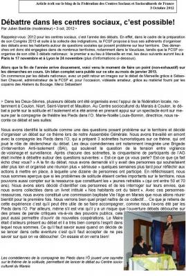 2012-10-03 - Article Débat Isolement - Fédé CSC de France