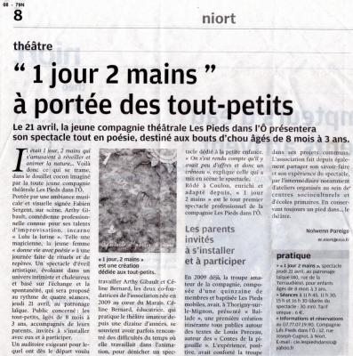 2011-04-19 - Article de Presse - 1 Jour 2 Mains